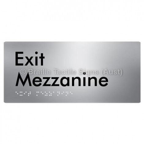 Braille Sign Exit Mezzanine - Braille Tactile Signs Aust. - BTS270-M-aliS - Custom Signs - Fast Shipping - High Quality - Australian Made & Owned