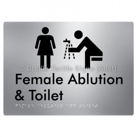 Braille Sign Female Ablution & Toilet - Braille Tactile Signs Aust. - BTS319-aliS - Custom Signs - Fast Shipping - High Quality - Australian Made & Owned