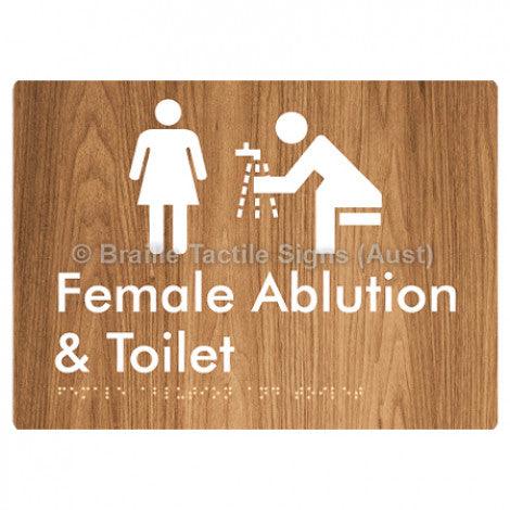 Braille Sign Female Ablution & Toilet - Braille Tactile Signs Aust. - BTS319-wdg - Custom Signs - Fast Shipping - High Quality - Australian Made & Owned