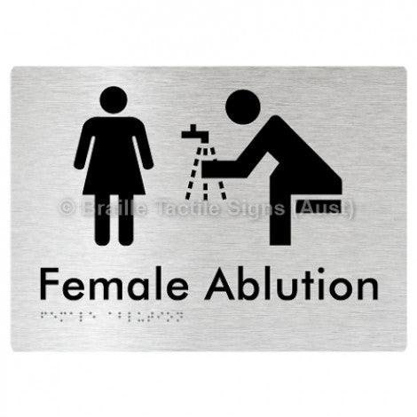 Braille Sign Female Ablution - Braille Tactile Signs Aust. - BTS317-aliB - Custom Signs - Fast Shipping - High Quality - Australian Made & Owned