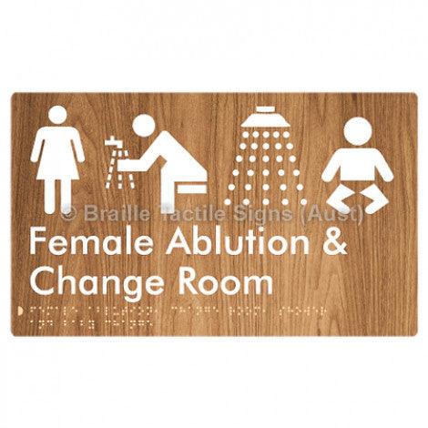 Braille Sign Female Ablution, Change Room, Shower & Baby Change - Braille Tactile Signs Aust. - BTS321-wdg - Custom Signs - Fast Shipping - High Quality - Australian Made & Owned