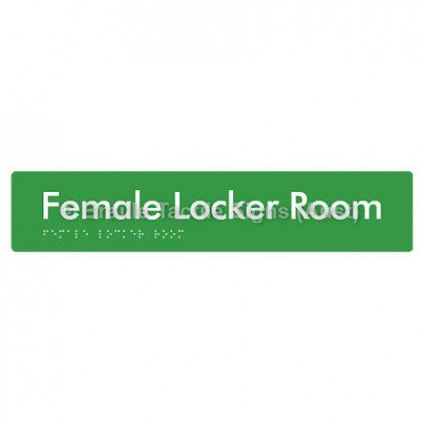Braille Sign Female Locker Room - Braille Tactile Signs Aust. - BTS147-grn - Custom Signs - Fast Shipping - High Quality - Australian Made & Owned