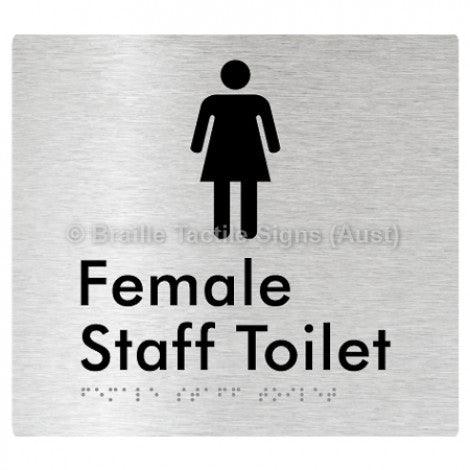 Braille Sign Female Staff Toilet - Braille Tactile Signs Aust. - BTS73n-aliB - Custom Signs - Fast Shipping - High Quality - Australian Made & Owned