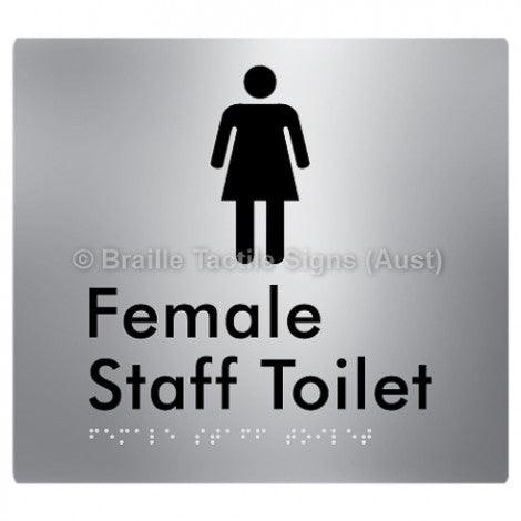 Braille Sign Female Staff Toilet - Braille Tactile Signs Aust. - BTS73n-aliS - Custom Signs - Fast Shipping - High Quality - Australian Made & Owned