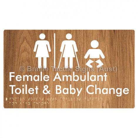 Braille Sign Female Toilet with Ambulant Cubicle and Baby Change w/ Air Lock - Braille Tactile Signs Aust. - BTS358-AL-wdg - Custom Signs - Fast Shipping - High Quality - Australian Made & Owned