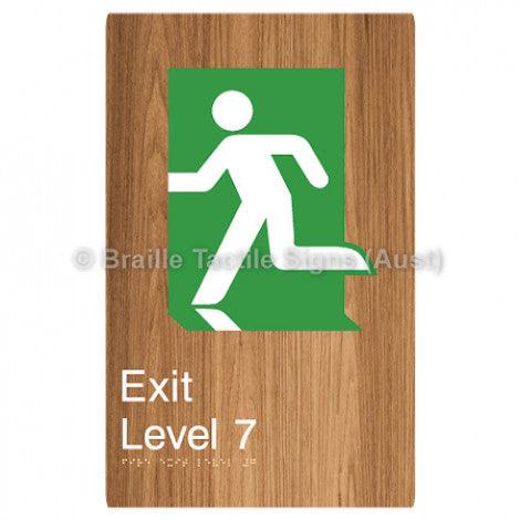 Braille Sign Fire Exit Level 7 - Braille Tactile Signs Aust. - BTS279-07-wdg - Custom Signs - Fast Shipping - High Quality - Australian Made & Owned