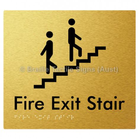 Braille Sign Fire Exit Stair - Braille Tactile Signs Aust. - BTS108-aliG - Custom Signs - Fast Shipping - High Quality - Australian Made & Owned
