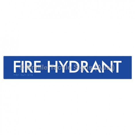 Braille Sign FIRE HYDRANT - Braille Tactile Signs Aust. - BTS58-blu - Custom Signs - Fast Shipping - High Quality - Australian Made & Owned