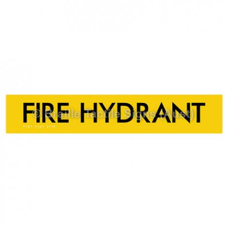 Braille Sign FIRE HYDRANT - Braille Tactile Signs Aust. - BTS58-yel - Custom Signs - Fast Shipping - High Quality - Australian Made & Owned