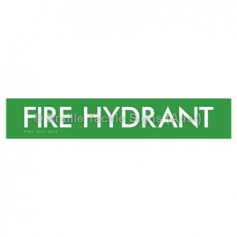 Braille Sign FIRE HYDRANT - Braille Tactile Signs Aust. - BTS58-grn - Custom Signs - Fast Shipping - High Quality - Australian Made & Owned