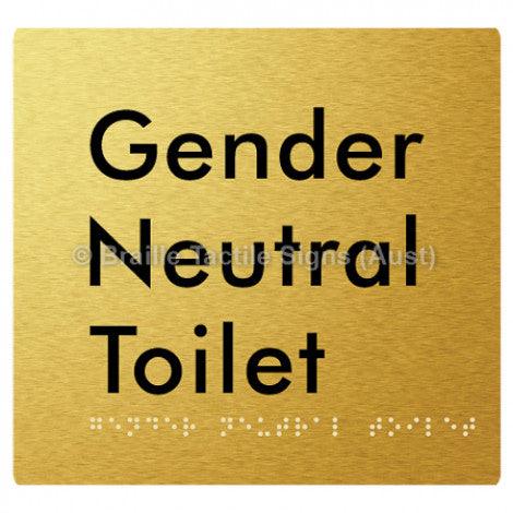 Braille Sign Gender Neutral Toilet - Braille Tactile Signs Aust. - BTS339-aliG - Custom Signs - Fast Shipping - High Quality - Australian Made & Owned