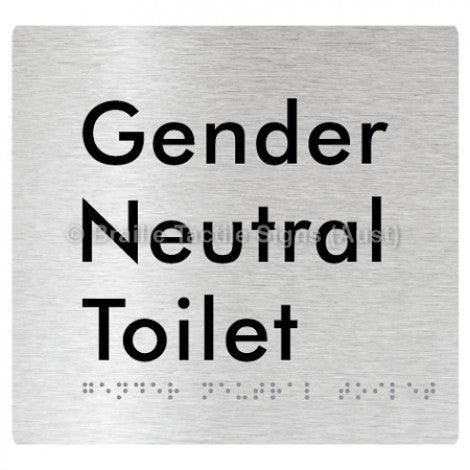 Braille Sign Gender Neutral Toilet - Braille Tactile Signs Aust. - BTS339-aliB - Custom Signs - Fast Shipping - High Quality - Australian Made & Owned