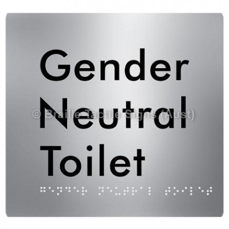 Braille Sign Gender Neutral Toilet - Braille Tactile Signs Aust. - BTS339-aliS - Custom Signs - Fast Shipping - High Quality - Australian Made & Owned
