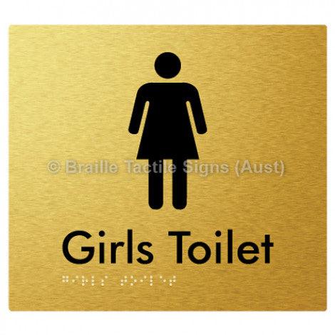 Braille Sign Girls Toilet - Braille Tactile Signs Aust. - BTS45n-aliG - Custom Signs - Fast Shipping - High Quality - Australian Made & Owned