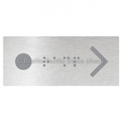 Braille Sign Hand Rail Button - Ramp (Left Hand Use) - Braille Tactile Signs Aust. - BTS269-aliB - Custom Signs - Fast Shipping - High Quality - Australian Made & Owned