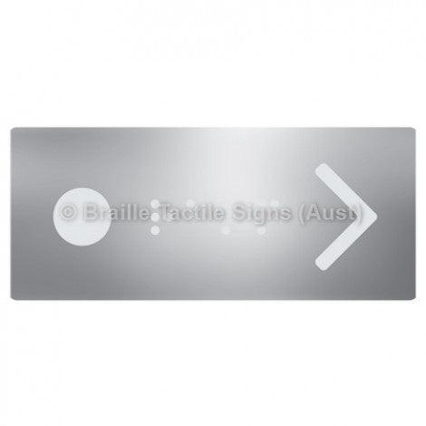 Braille Sign Hand Rail Button - Ramp (Left Hand Use) - Braille Tactile Signs Aust. - BTS269-aliS - Custom Signs - Fast Shipping - High Quality - Australian Made & Owned