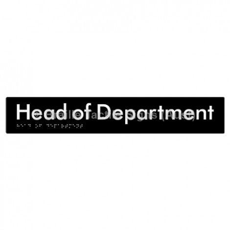 Braille Sign Head of Department - Braille Tactile Signs Aust. - BTS327-blk - Custom Signs - Fast Shipping - High Quality - Australian Made & Owned