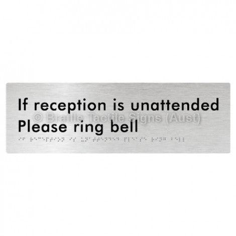 Braille Sign If Reception Is Unattended Please Ring Bell - Braille Tactile Signs Aust. - BTS106-aliB - Custom Signs - Fast Shipping - High Quality - Australian Made & Owned