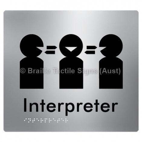 Braille Sign Interpreter - Braille Tactile Signs Aust. - BTS260-aliS - Custom Signs - Fast Shipping - High Quality - Australian Made & Owned