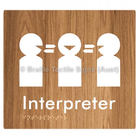 Braille Sign Interpreter - Braille Tactile Signs Aust. - BTS260-wdg - Custom Signs - Fast Shipping - High Quality - Australian Made & Owned
