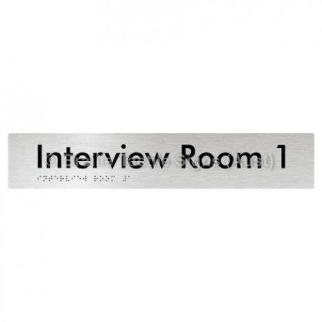 Braille Sign Interview Room 1 - Braille Tactile Signs Aust. - BTS250-01-aliB - Custom Signs - Fast Shipping - High Quality - Australian Made & Owned