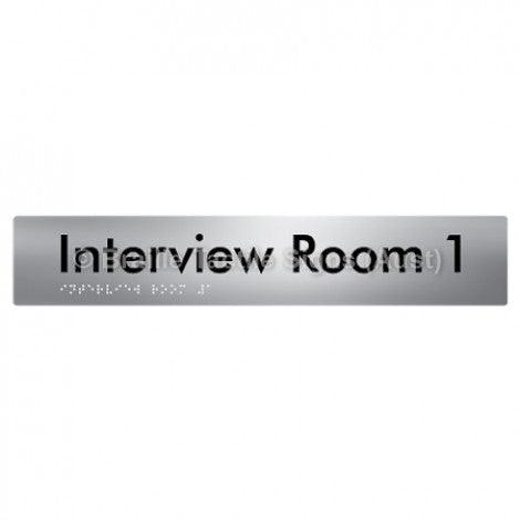 Braille Sign Interview Room 1 - Braille Tactile Signs Aust. - BTS250-01-aliS - Custom Signs - Fast Shipping - High Quality - Australian Made & Owned