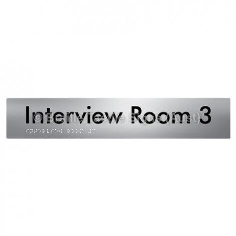 Braille Sign Interview Room 3 - Braille Tactile Signs Aust. - BTS250-03-aliS - Custom Signs - Fast Shipping - High Quality - Australian Made & Owned