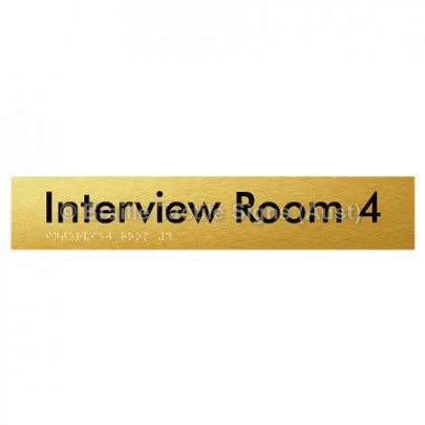 Braille Sign Interview Room 4 - Braille Tactile Signs Aust. - BTS250-04-aliG - Custom Signs - Fast Shipping - High Quality - Australian Made & Owned