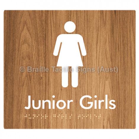 Braille Sign Junior Girls Toilet - Braille Tactile Signs Aust. - BTS142-wdg - Custom Signs - Fast Shipping - High Quality - Australian Made & Owned
