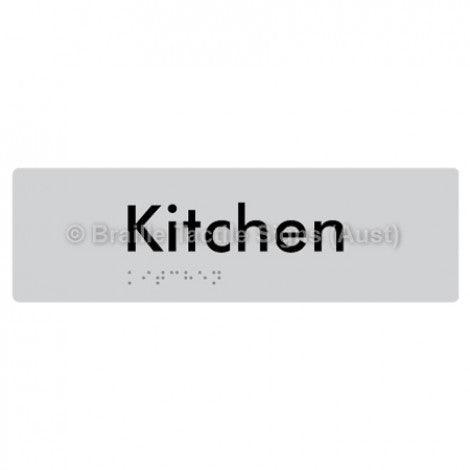 Braille Sign Kitchen - Braille Tactile Signs Aust. - BTS155-slv - Custom Signs - Fast Shipping - High Quality - Australian Made & Owned