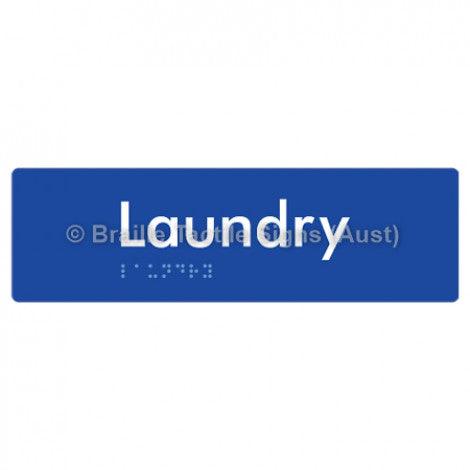 Braille Sign Laundry - Braille Tactile Signs Aust. - BTS371-blu - Custom Signs - Fast Shipping - High Quality - Australian Made & Owned