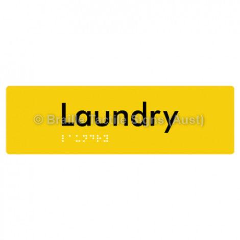Braille Sign Laundry - Braille Tactile Signs Aust. - BTS371-yel - Custom Signs - Fast Shipping - High Quality - Australian Made & Owned