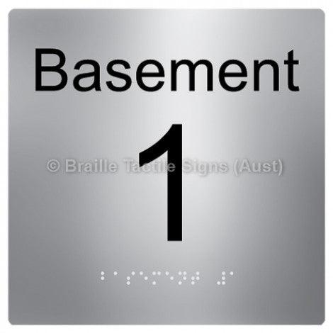 Braille Sign Level Sign - Basement 1 - Braille Tactile Signs Aust. - BTS272-BM-1-aliS - Custom Signs - Fast Shipping - High Quality - Australian Made & Owned