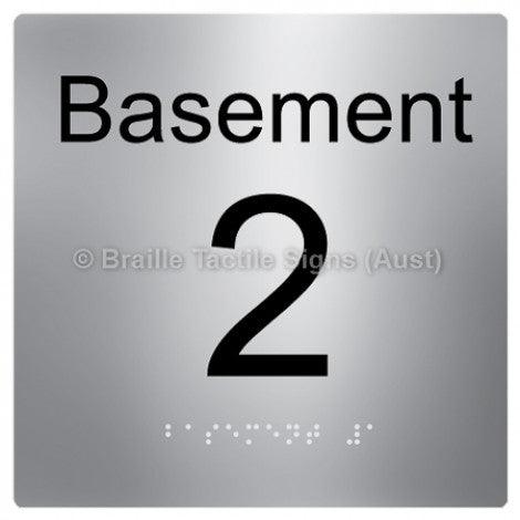 Braille Sign Level Sign - Basement 2 - Braille Tactile Signs Aust. - BTS272-BM-2-aliS - Custom Signs - Fast Shipping - High Quality - Australian Made & Owned