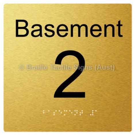 Braille Sign Level Sign - Basement 2 - Braille Tactile Signs Aust. - BTS272-BM-2-aliG - Custom Signs - Fast Shipping - High Quality - Australian Made & Owned