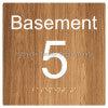 Braille Sign Level Sign - Basement 5 - Braille Tactile Signs Aust. - BTS272-BM-5-wdg - Custom Signs - Fast Shipping - High Quality - Australian Made & Owned