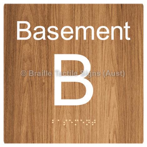 Braille Sign Level Sign - Basement - Braille Tactile Signs Aust. - BTS272-BM-wdg - Custom Signs - Fast Shipping - High Quality - Australian Made & Owned