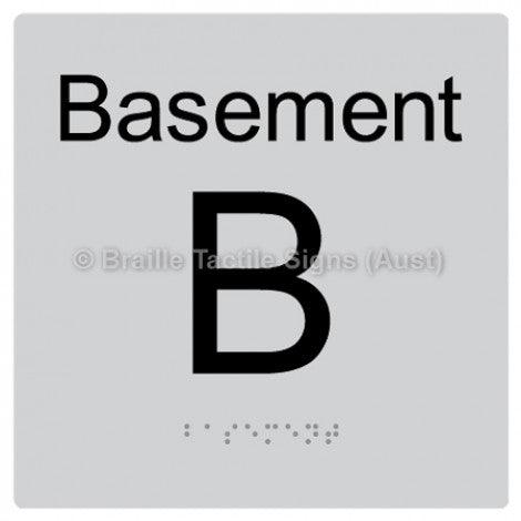 Braille Sign Level Sign - Basement - Braille Tactile Signs Aust. - BTS272-BM-slv - Custom Signs - Fast Shipping - High Quality - Australian Made & Owned