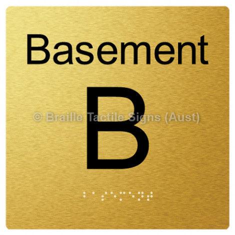 Braille Sign Level Sign - Basement - Braille Tactile Signs Aust. - BTS272-BM-aliG - Custom Signs - Fast Shipping - High Quality - Australian Made & Owned
