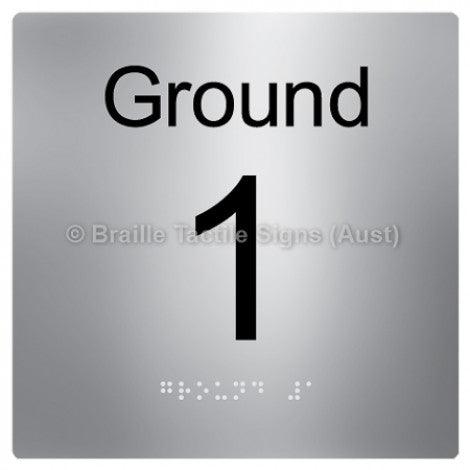 Braille Sign Level Sign - Ground 1 - Braille Tactile Signs Aust. - BTS272-G-1-aliS - Custom Signs - Fast Shipping - High Quality - Australian Made & Owned