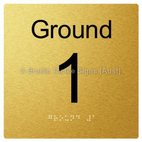 Braille Sign Level Sign - Ground 1 - Braille Tactile Signs Aust. - BTS272-G-1-aliG - Custom Signs - Fast Shipping - High Quality - Australian Made & Owned