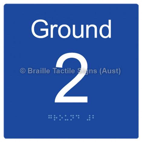 Braille Sign Level Sign - Ground 2 - Braille Tactile Signs Aust. - BTS272-G-2-blu - Custom Signs - Fast Shipping - High Quality - Australian Made & Owned