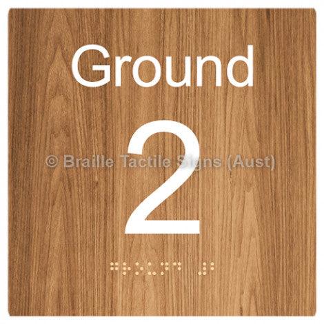 Braille Sign Level Sign - Ground 2 - Braille Tactile Signs Aust. - BTS272-G-2-wdg - Custom Signs - Fast Shipping - High Quality - Australian Made & Owned