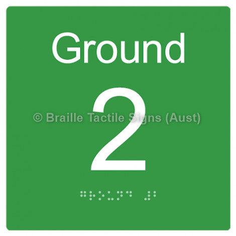 Braille Sign Level Sign - Ground 2 - Braille Tactile Signs Aust. - BTS272-G-2-grn - Custom Signs - Fast Shipping - High Quality - Australian Made & Owned