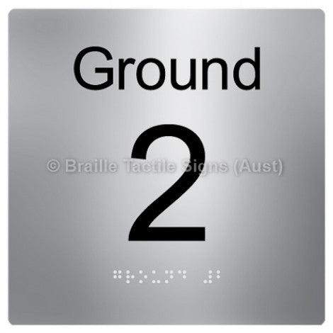 Braille Sign Level Sign - Ground 2 - Braille Tactile Signs Aust. - BTS272-G-2-blu - Custom Signs - Fast Shipping - High Quality - Australian Made & Owned