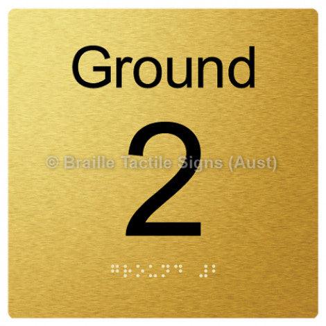Braille Sign Level Sign - Ground 2 - Braille Tactile Signs Aust. - BTS272-G-2-aliG - Custom Signs - Fast Shipping - High Quality - Australian Made & Owned