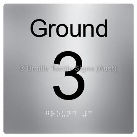 Braille Sign Level Sign - Ground 3 - Braille Tactile Signs Aust. - BTS272-G-3-aliS - Custom Signs - Fast Shipping - High Quality - Australian Made & Owned