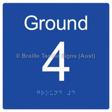 Braille Sign Level Sign - Ground 4 - Braille Tactile Signs Aust. - BTS272-G-4-blu - Custom Signs - Fast Shipping - High Quality - Australian Made & Owned