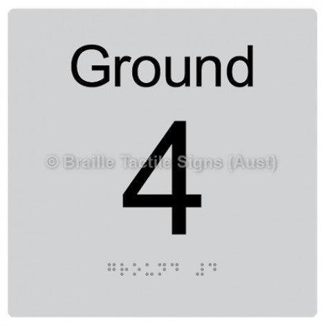 Braille Sign Level Sign - Ground 4 - Braille Tactile Signs Aust. - BTS272-G-4-slv - Custom Signs - Fast Shipping - High Quality - Australian Made & Owned