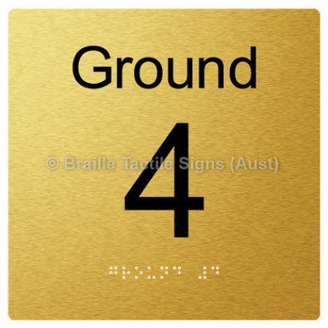 Braille Sign Level Sign - Ground 4 - Braille Tactile Signs Aust. - BTS272-G-4-aliG - Custom Signs - Fast Shipping - High Quality - Australian Made & Owned
